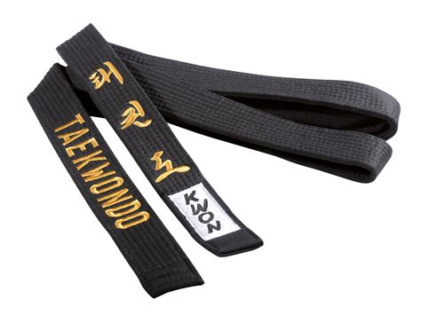 Taekwondo belt black, 4 cm with embroidery – JAP Sports