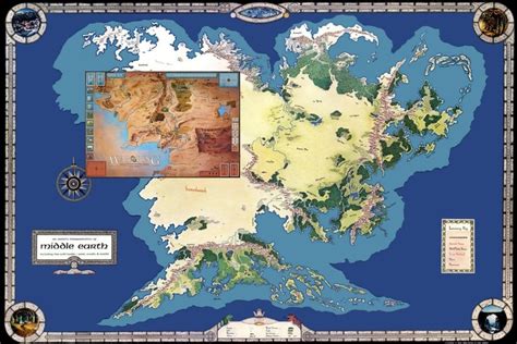 War of the Ring boardgame map in context with full Middle Earth map | Middle earth, Middle earth ...