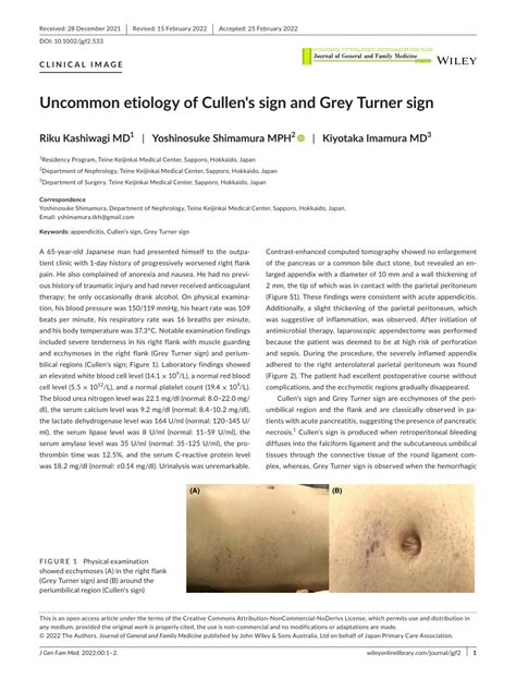 (PDF) Uncommon etiology of Cullen's sign and Grey Turner sign