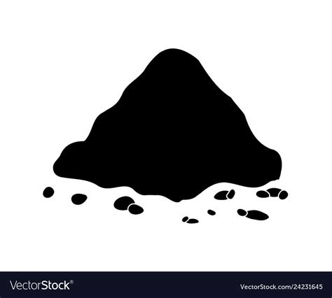 Pile ground heap soil - silhouette isolated Vector Image