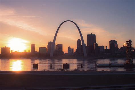 Sunset behind the St. Louis Arch and Skyline Photograph by Jay Smith - Fine Art America