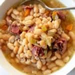 Instant Pot Ham and White Bean Soup {No Presoaking Dry Beans}