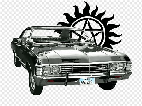 Black car, Chevrolet Impala Dean Winchester Sam Winchester, supernatural, sedan, fictional ...