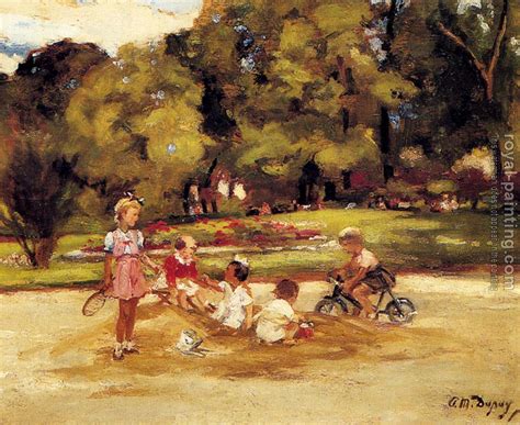 Children Playing In A Park by Paul Michel Dupuy | Oil Painting Reproduction