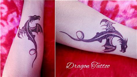 How to make a simple dragon Tattoo on hand||dragon Tattoo||Tattoo&Art ...