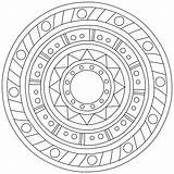 Simple Contour Mandala In With Geometric Shapes coloring Page The  sketch template