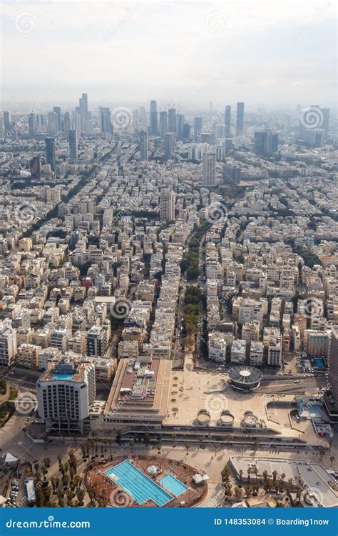 Tel Aviv Skyline Israel Aerial View City Portrait Format Skyscrapers ...