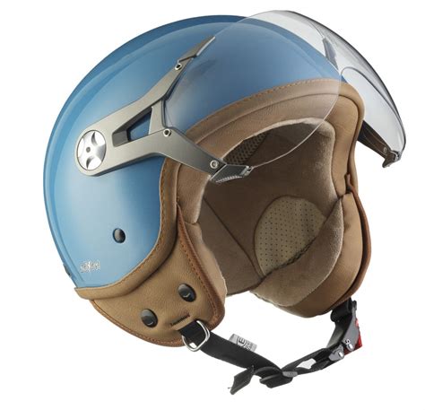 SOXON SP-325-MONO Crystal Blue · Retro Vespa-Helm Helmet Scooter-Helm Chopper Jet-Helm Bobber ...