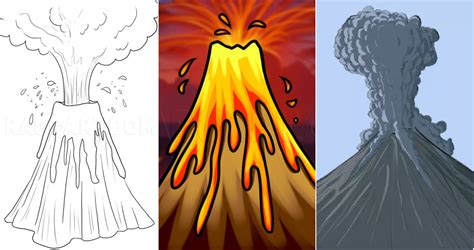 25 Easy Volcano Drawing Ideas - How to Draw