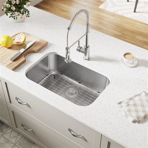 MR Direct Undermount Stainless Steel 27 in. Single Bowl Kitchen Sink with Additional Accessories ...