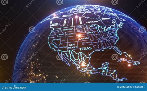 North america on space stock illustration. Illustration of north ...