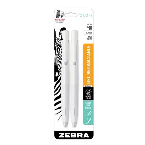 Zebra Blen Gel Fine Point Retractable Pens - Black, 2 ct - Kroger