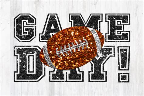 Football Game Day Black Glitter Graphic by Digital Delights · Creative ...