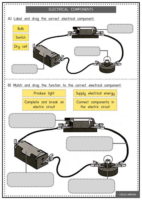 Circuit Components, Electrical Components, 2nd Grade Worksheets, Science Worksheets, Light ...