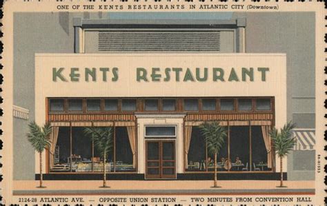 Kents Restaurant Downtown Atlantic City, NJ Postcard