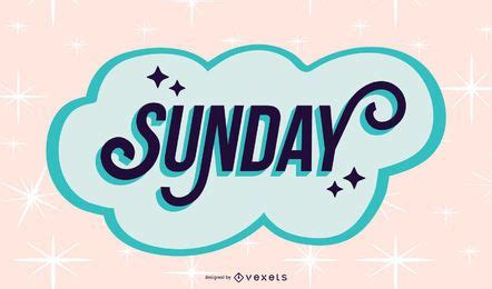 Sunday Lettering Design Vector Download