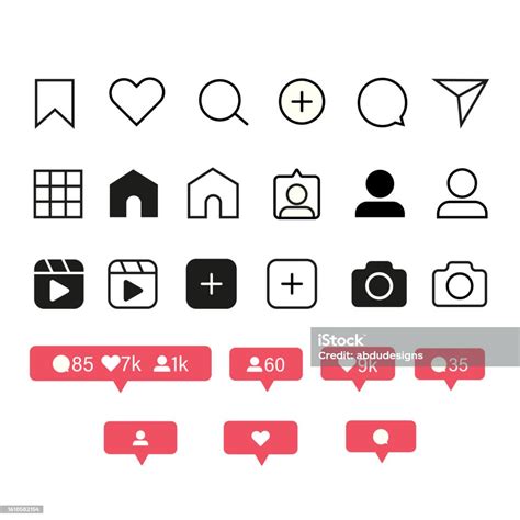 Instagram Symbol Icons Stock Illustration - Download Image Now - Auto ...