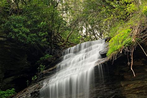 Close Up of a Waterfall Flowing Over the Rock Ledge Stock Photo - Image ...