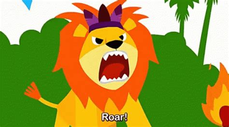 Animated Lion Roaring Gif