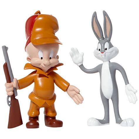 NJ Croce Looney Tunes Bugs Bunny & Elmer Fudd Bendable Action Figure 2 ...