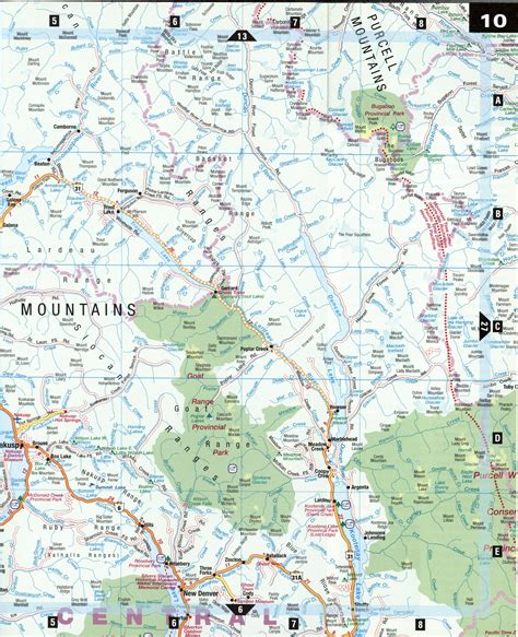 North Okanagan BC map. Detailed roads map of North Okanagan, Canada