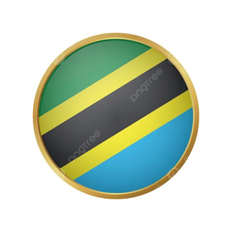 Tanzania Flag Clipart Hd PNG, Tanzania Flag Vector With Circle Golden Frame, Tanzania, Flag ...