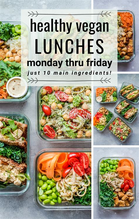 Vegan Lunches from Monday through Friday | Vegan lunches, Healthy vegan ...