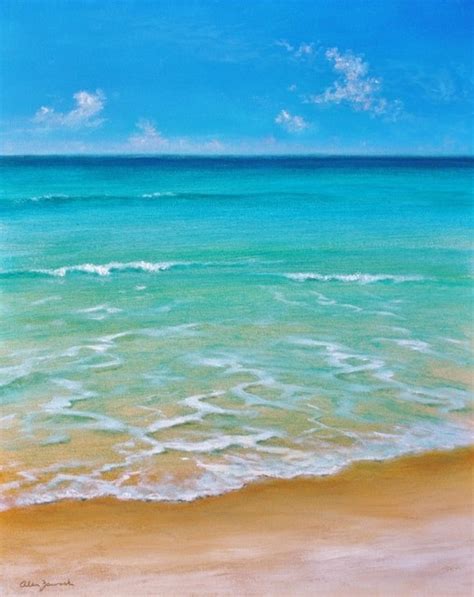 Original Seascape (Low Tide) Acrylic On Canvas - Tropical - Paintings - by Alan Zawacki Fine Art