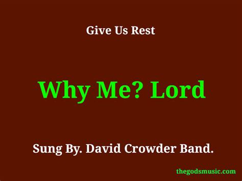 Why Me? Lord Christian Song Lyrics