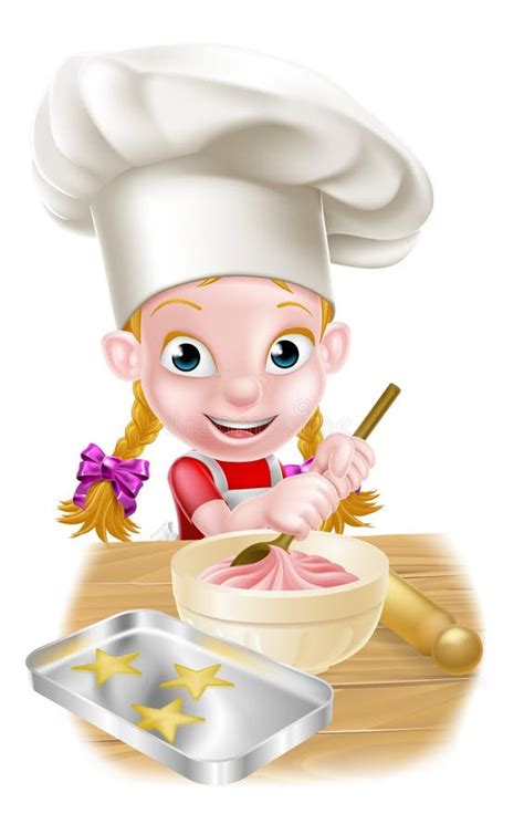 Cartoon Girl Baking stock vector. Illustration of illustration - 63440205