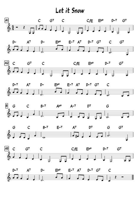 Let it Snow - Leadsheet Sheet music for Piano (Solo) Easy | Musescore.com