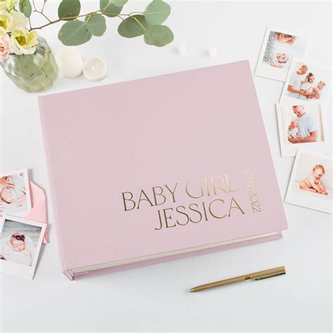 First Year Baby Girl Memory Book Gold Foil Personalized Baby - Etsy