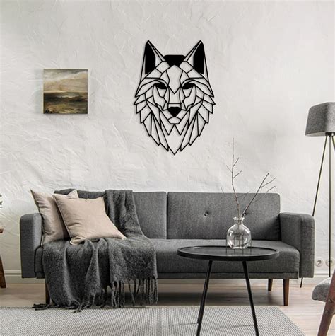 Geometric Wolf Wall Art Metal Wolf Wall Decor Wolf Wall - Etsy