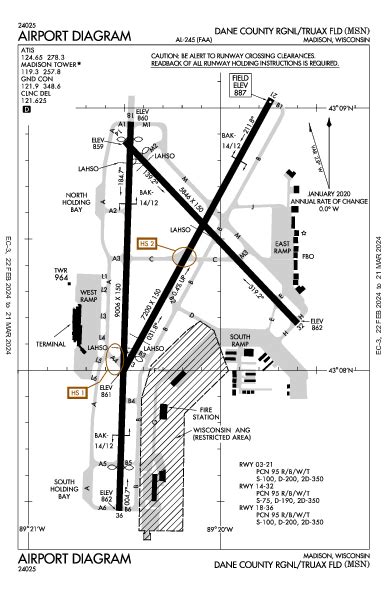 Dane Co Rgnl Airport Map & Diagram (Madison, WI) [KMSN/MSN] - FlightAware