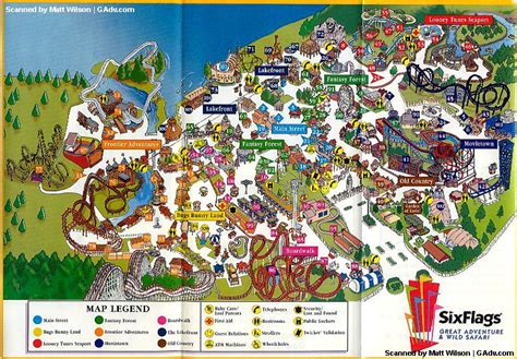 Theme Park Brochures Six Flags Great Adventure Map 1999 | ThemeParkBrochures.net