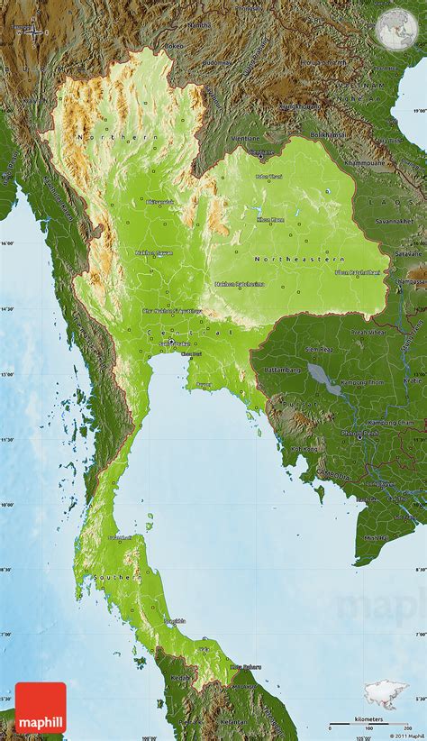 Thailand Physical Map