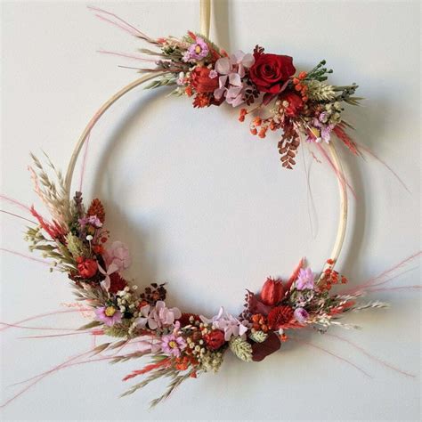 Couronne murale de fleurs éternelles & fleurs séchées, Valentine - Flora Paris