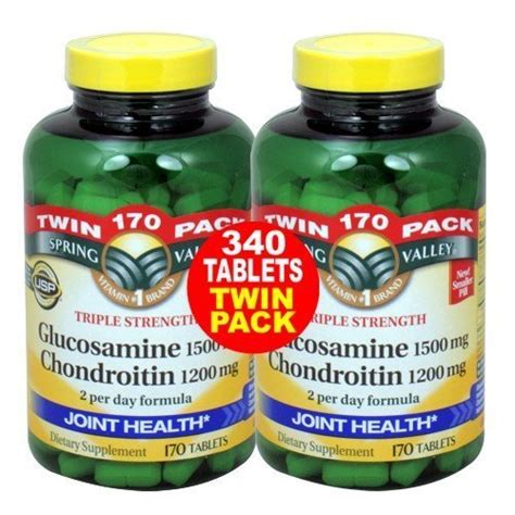 SPRING VALLEY - GLUCOSAMINE CHONDROITIN, TRIPLE STRENGTH, 340 CAPS - GTIN/EAN/UPC 8851780135022 ...