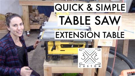 Fold Down Table Saw Extension Table // Quick and Easy // Outfeed Table // Woodshop - YouTube