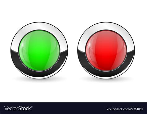 Red and green buttons 3d glass icons Royalty Free Vector