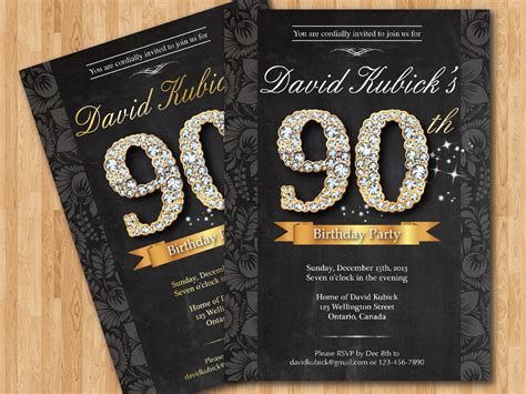 Free Printable 90th Birthday Invitations – Bagvania FREE Printable ...