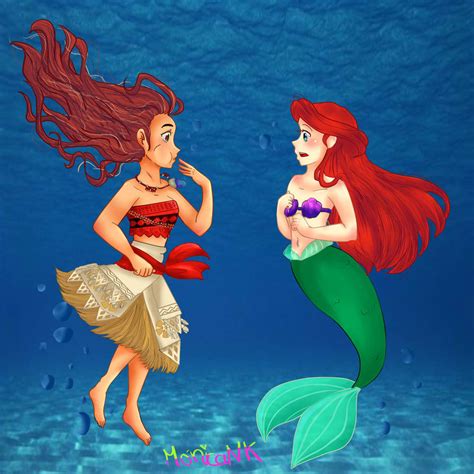 Moana meets ariel by MonicaNK on DeviantArt