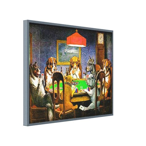 Dogs Playing Poker Canvas Print | Zazzle