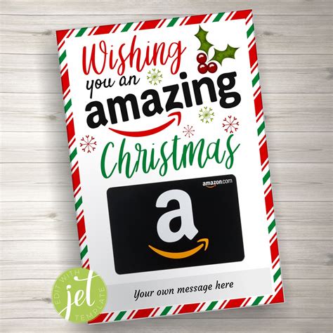 Editable Wishing You an Amazing Christmas Amazon Gift Card - Etsy