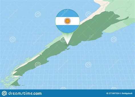 Map Illustration of Argentina with the Flag. Cartographic Illustration ...