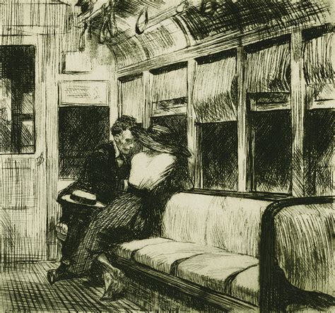 Night On The El Train Drawing by Edward Hopper