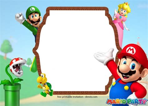 FREE Printable Super Mario Party Birthday Invitation Templates ...