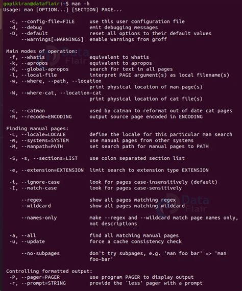 Man Command in Linux - DataFlair