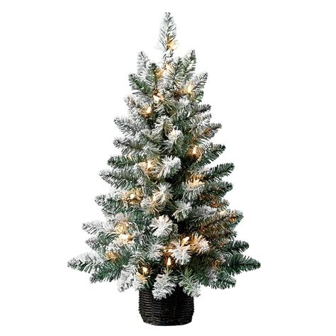 Holiday Time Pre-Lit Cooper Flocked Artificial Christmas Tree, 24", Clear Lights - Walmart.com ...