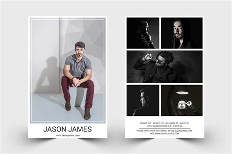 Model Comp Card Template By Designscozy | TheHungryJPEG